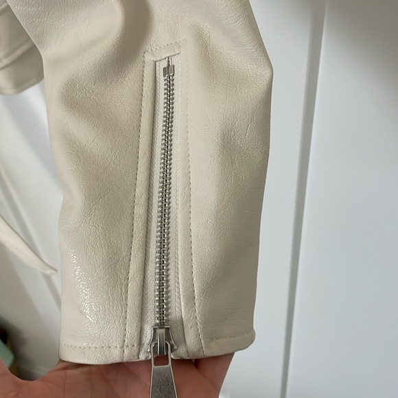 Missguided cream leather jacket - Picture 7 of 8